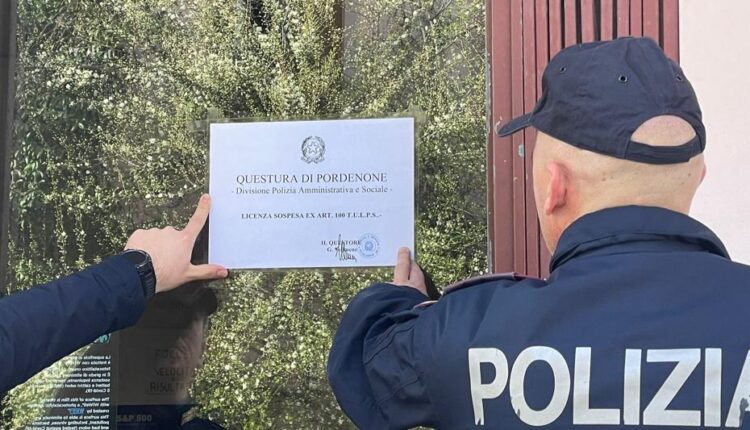 Pordenone, sospesa per 75 giorni la licenza ad un pubblico esercizio, luogo di spaccio e frequentato da persone dedite al consumo di sostanze stupefacenti, sito a Vigonovo di Fontanafredda