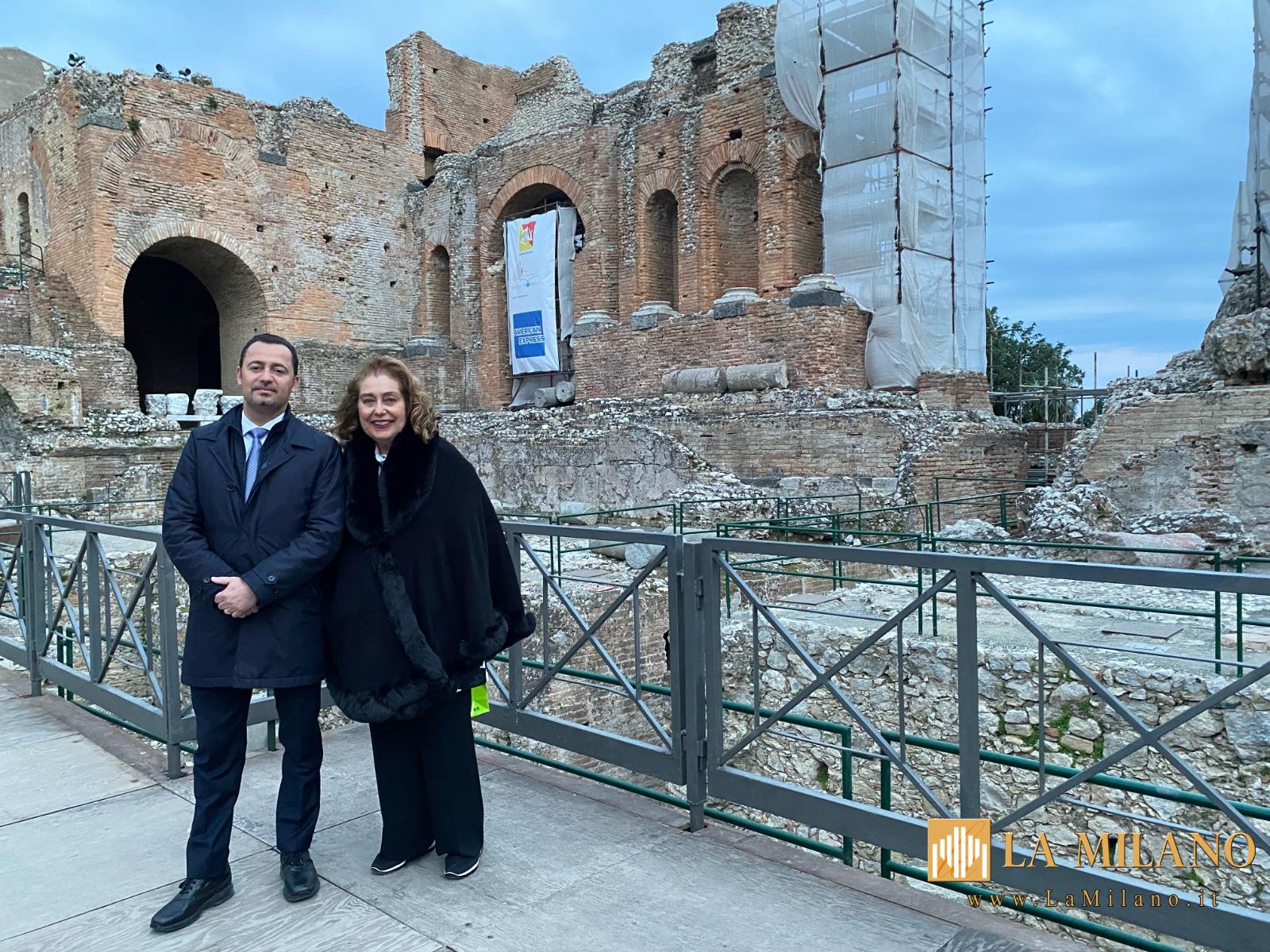 Beni culturali, al Teatro Antico di Taormina si restaura il portico post scena. Scarpinato «Lavori completati entro l'inizio dell'estate»