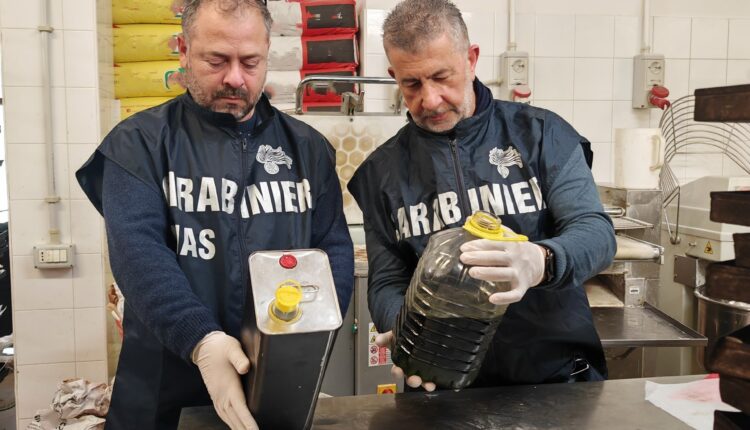 Intensificazione delle ispezioni nel settore alimentare del N.A.S di Taranto, chiuse due attività e sequestrati oltre 1.200 litri di olio non tracciato.