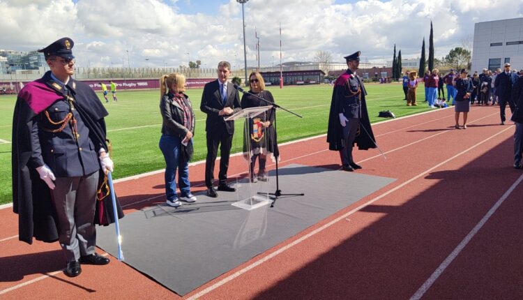 Roma: cerimonia di intitolazione a Renato Gamboni del campo da rugby del Gruppo sportivo Fiamme Oro.