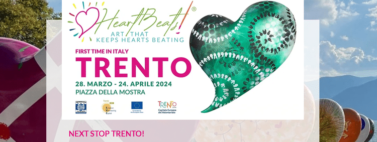 Trento Capitale europea e italiana del volontariato: HeartBeats, 40 sculture in piazza Mostra per rappresentare il grande cuore dei volontari trentini.