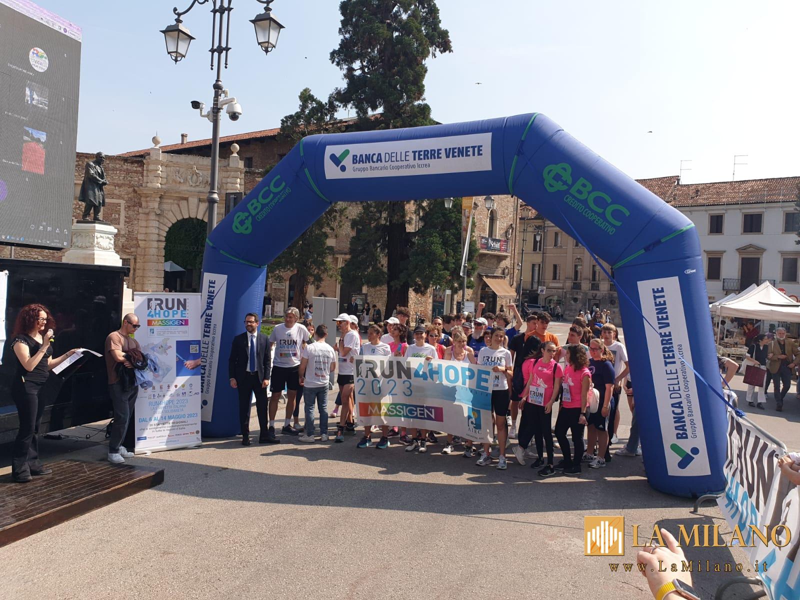 Run4Hope Massigen, la staffetta solidale partita da Vicenza: il ricavato sarà devoluto ad Ail a sostegno della ricerca e cura delle malattie ematologiche
