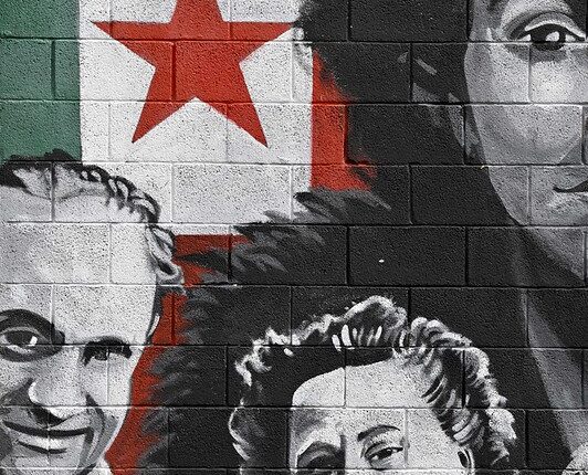 Milano è Memoria. Il volto di Partigiane e Partigiani su un murale alla cittadella degli archivi.