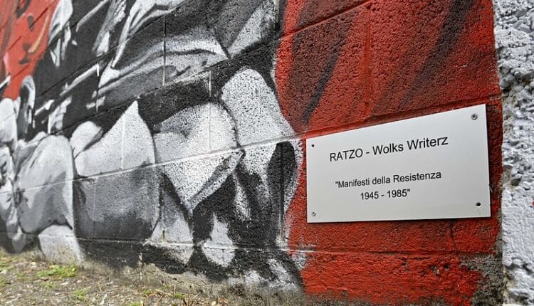 Milano è Memoria. Il volto di Partigiane e Partigiani su un murale alla cittadella degli archivi.