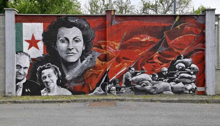 Milano è Memoria. Il volto di Partigiane e Partigiani su un murale alla cittadella degli archivi.