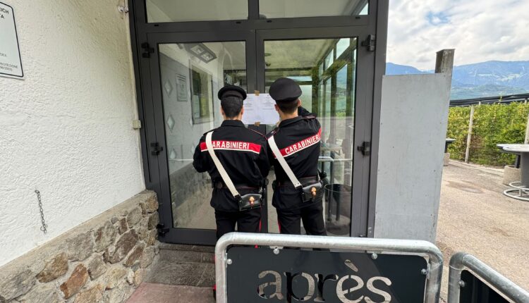 Bolzano. Sigilli dei Carabinieri alla Discoteca Apres Club di Gargazzone.