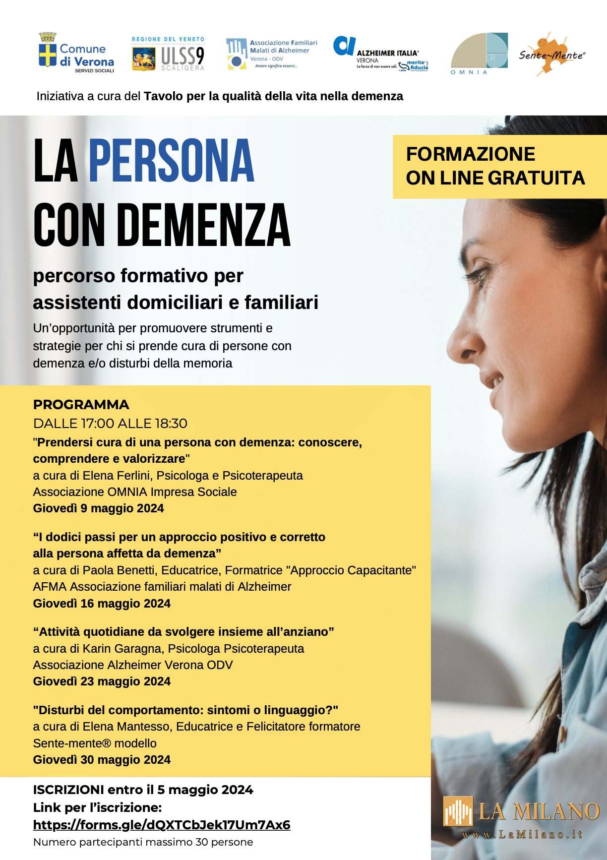 Verona. Al via i corsi online gratuiti promossi dal Comune per assistenza alle persone affette da demenza. 