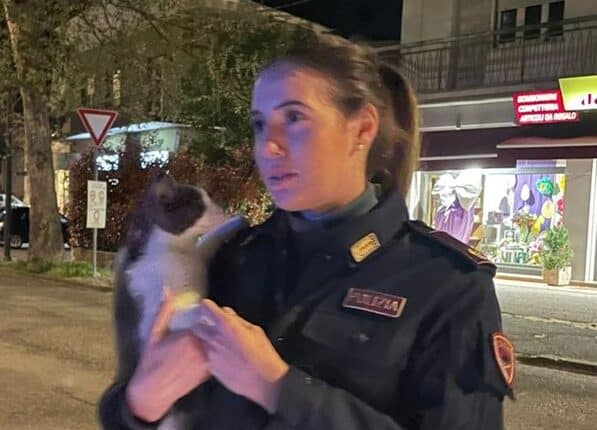 Forlì: agenti della Polizia riportano a casa la gattina smarrita