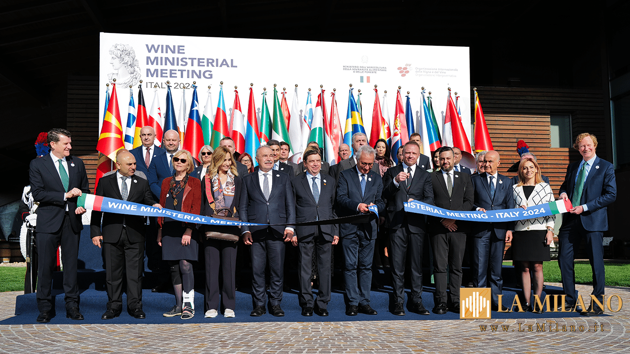 Inaugurazione dei lavori della prima Conferenza Internazionale del Vino dell'Oiv, organizzata dall'Oiv e dal Governo italiano in Franciacorta. Presente il Ministro Lollobrigida.