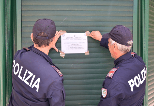 Foggia, nuove attività di controllo presso il "QUARTIERE FERROVIA": sospese 2 attività commerciali