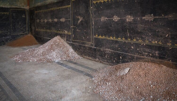 Pompei (NA): scavi nella Regio IX rivelano un sacrario con pareti blu