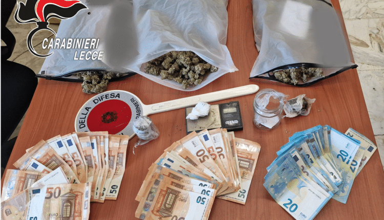 Lecce: in casa soldi e droga, i Carabinieri arrestano presunto spacciatore.