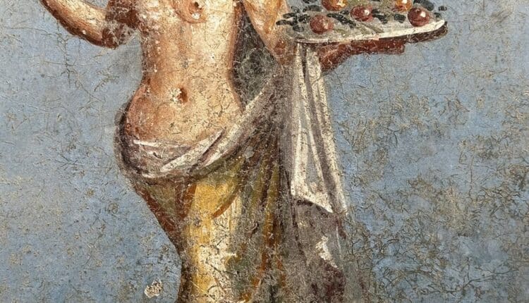 Pompei (NA): scavi nella Regio IX rivelano un sacrario con pareti blu