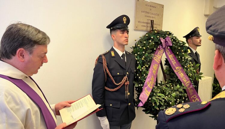 Roma, una cerimonia in ricordo dell'Agente della Polizia di Stato Antonio Galluzzo, vittima di un commando terrorista