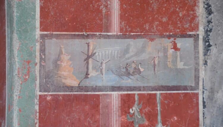 Pompei (NA): scavi nella Regio IX rivelano un sacrario con pareti blu