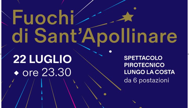 Ravenna: fuochi d'artificio per celebrare il patrono Sant'Apollinare