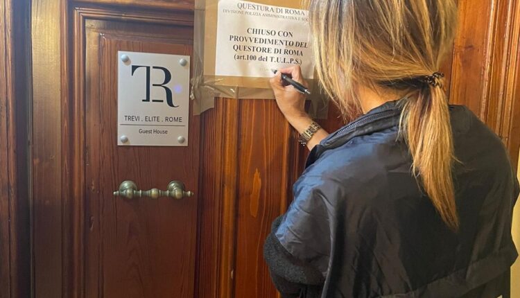 Roma: il Questore sospende per 5 giorni la licenza di tre strutture ricettive.