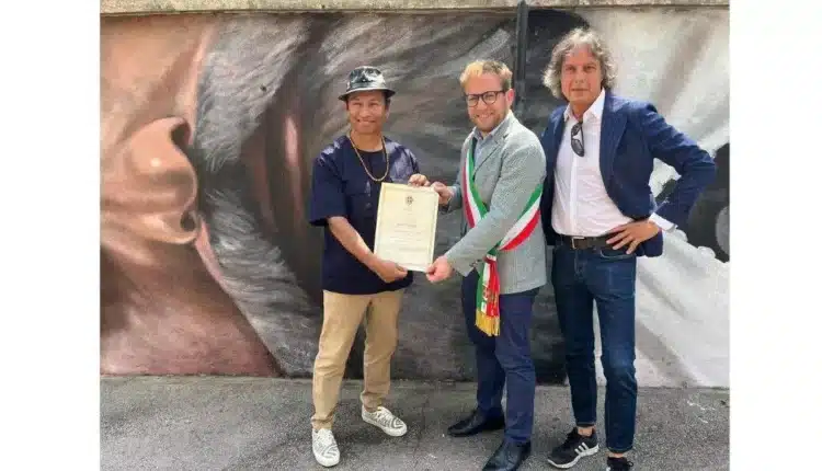 Vicenza: targa commemorativa a Robert Varga, l'artista che ha realizzato il murale di San Biagio: un tributo "orizzontale" ad Andrea Palladio
