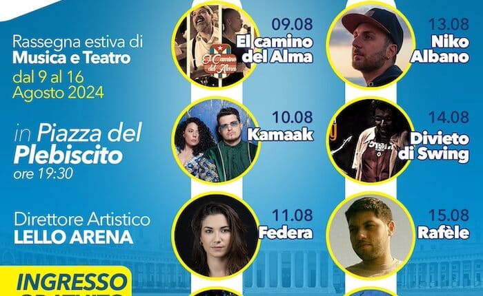 Napoli: "Restare a Napoli" otto giorni di spettacoli gratuiti tra musica, teatro e danza nella cornice di Piazza del Plebiscito 3