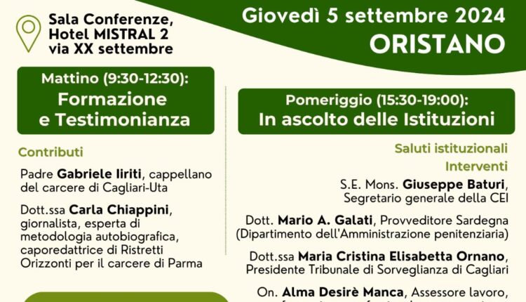 Oristano: La Caritas Diocesana e il Garante dei diritti delle persone private della libertà personale del Comune organizzano il convegno “Il carcere con le mura di vetro: trasparenza e prossimità”.