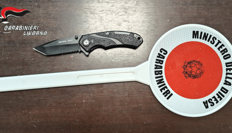 Livorno: trovato in possesso di un coltello di 8 centimetri durante un controllo dei Carabinieri. Denunciato un 30enne