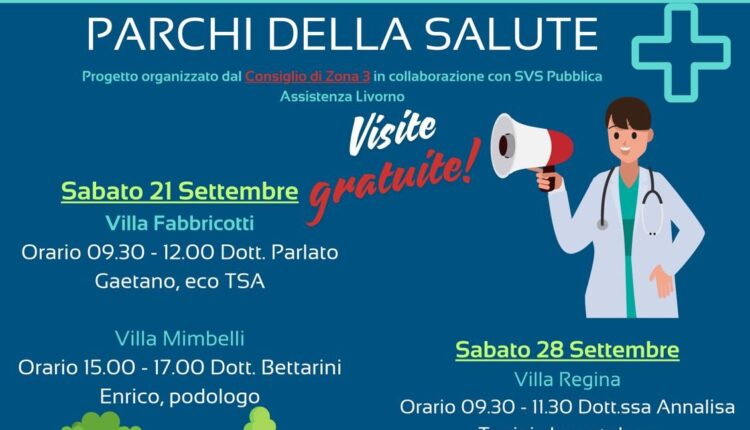 Livorno: “Parchi della Salute", sabato 21 e 28 settembre visite mediche gratuite nei parchi cittadini