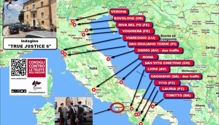 Operazione "True Justice 6": individuati a Napoli gli autori di 16 episodi di truffe agli anziani, un arresto e due denunce