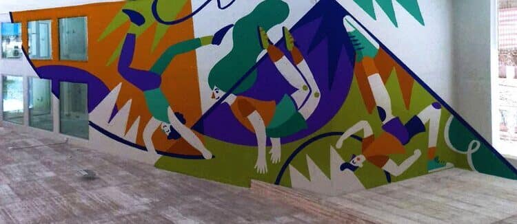 Trento: selezionato il murales per la pista indoor, "Linee di traguardi" di Nadia Groff