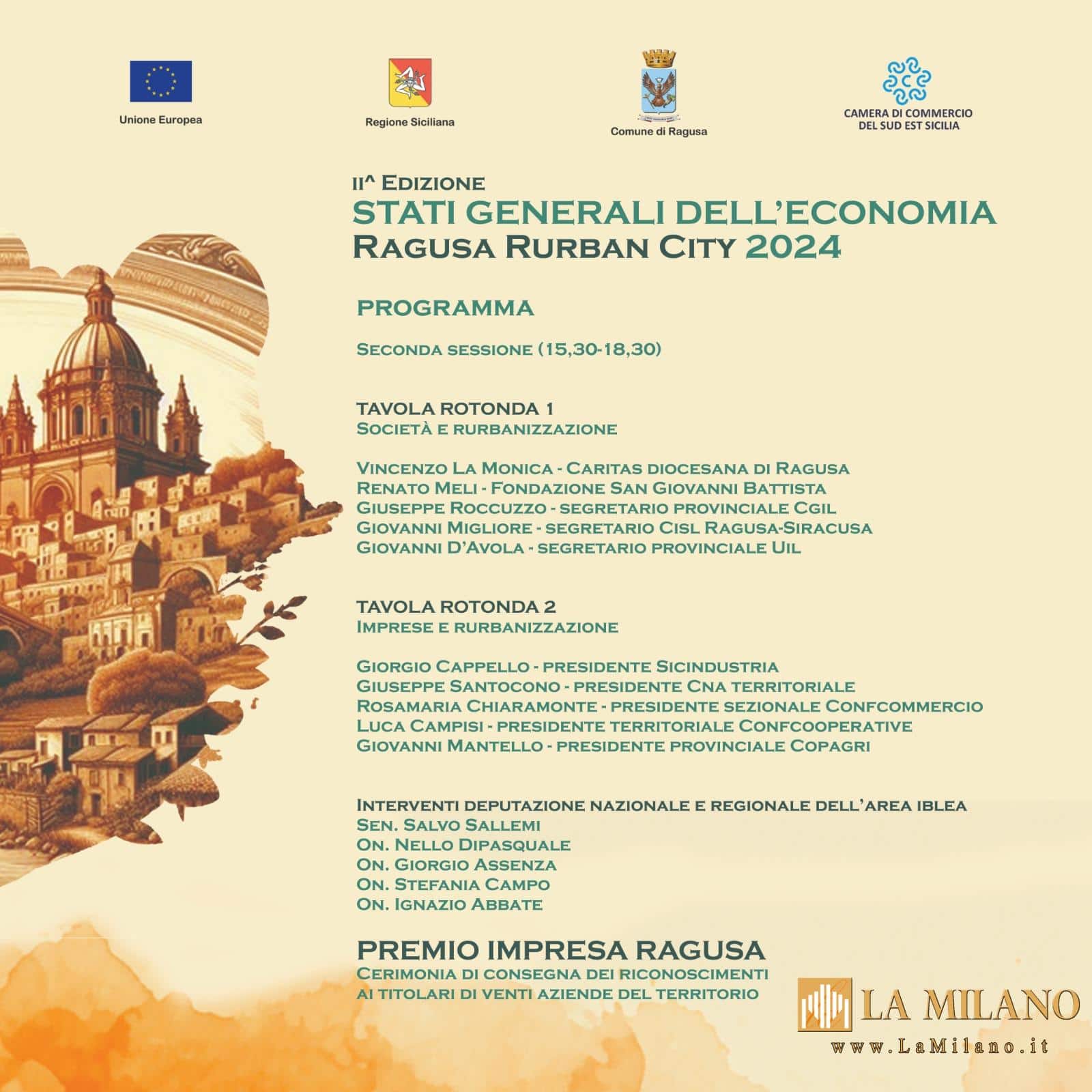 Ragusa ospita la seconda edizione degli “Stati Generali dell’Economia rurban city 2024”