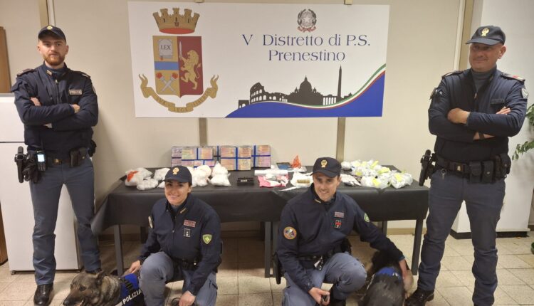 Roma: Più di 20 kg di droga sequestrata, una pistola rubata e 5 persone arrestate