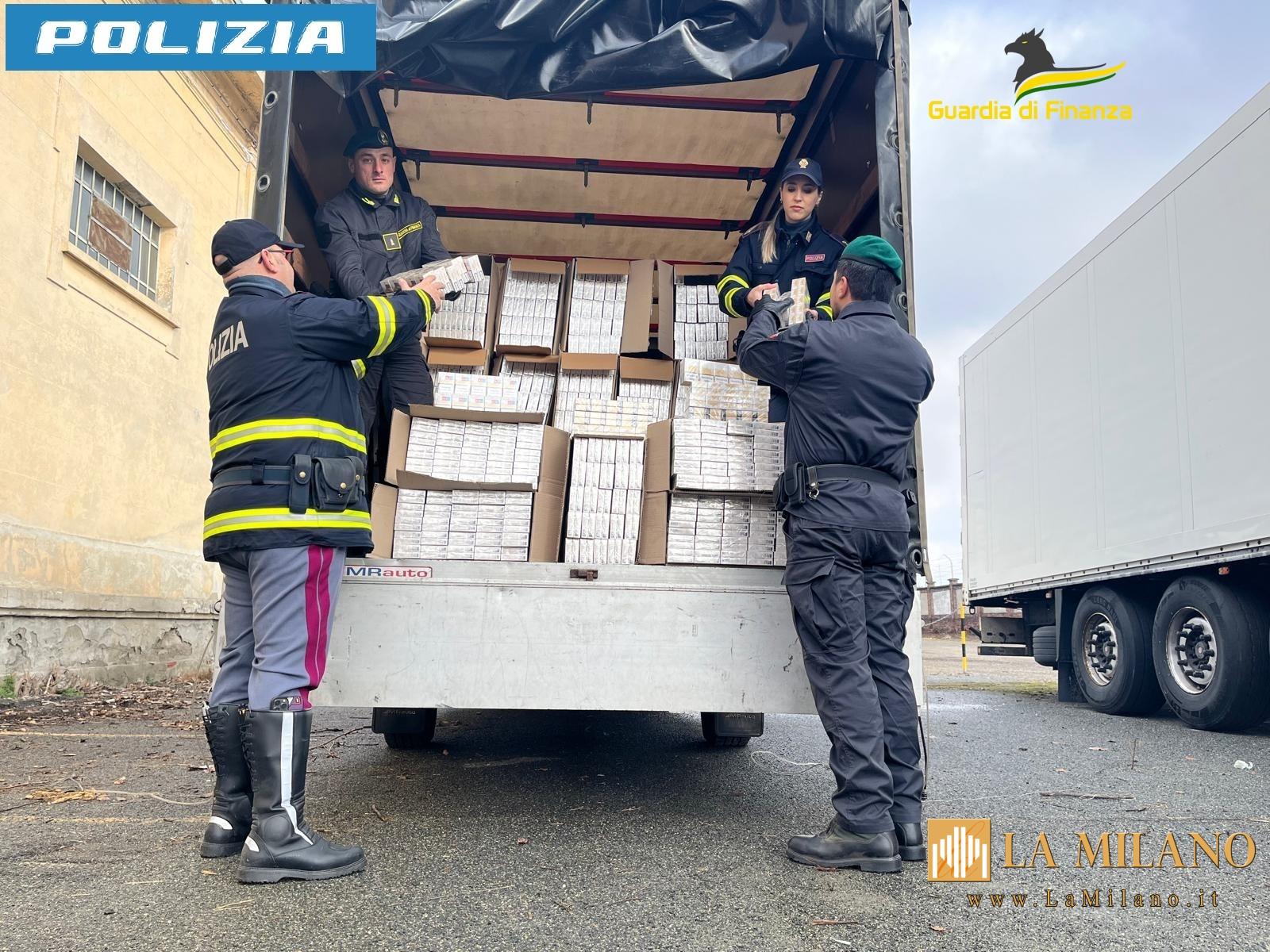 Trofarello: Polizia Stradale e Guardia di Finanza di Torino sequestrano 1 tonnellata di sigarette di contrabbando. Arrestato un responsabile
