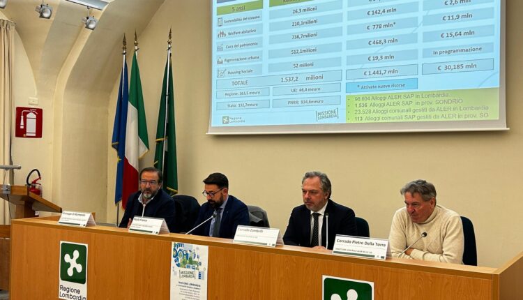 Sondrio: Piano regionale 'Missione Lombardia', investimenti per 30,1 milioni di euro 