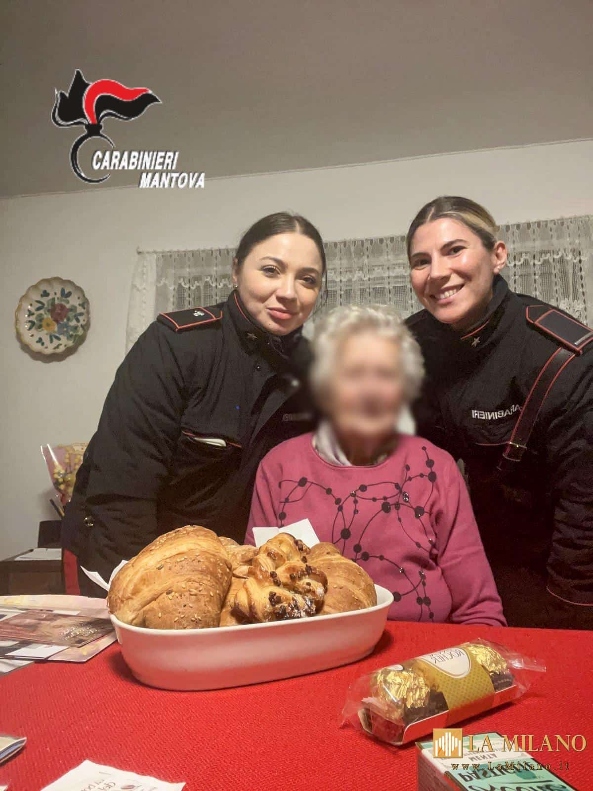 Roncoferraro: gesto di solidarietà dei Carabinieri, grande umanità nei confronti di un'anziana donna che soffriva di solitudine