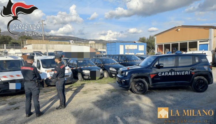 Lamezia Terme: controlli sugli autodemolitori, sequestrati capannone e area di 6000 mq per gestione illecita di rifiuti meccanici e denunciati per furto di energia elettrica