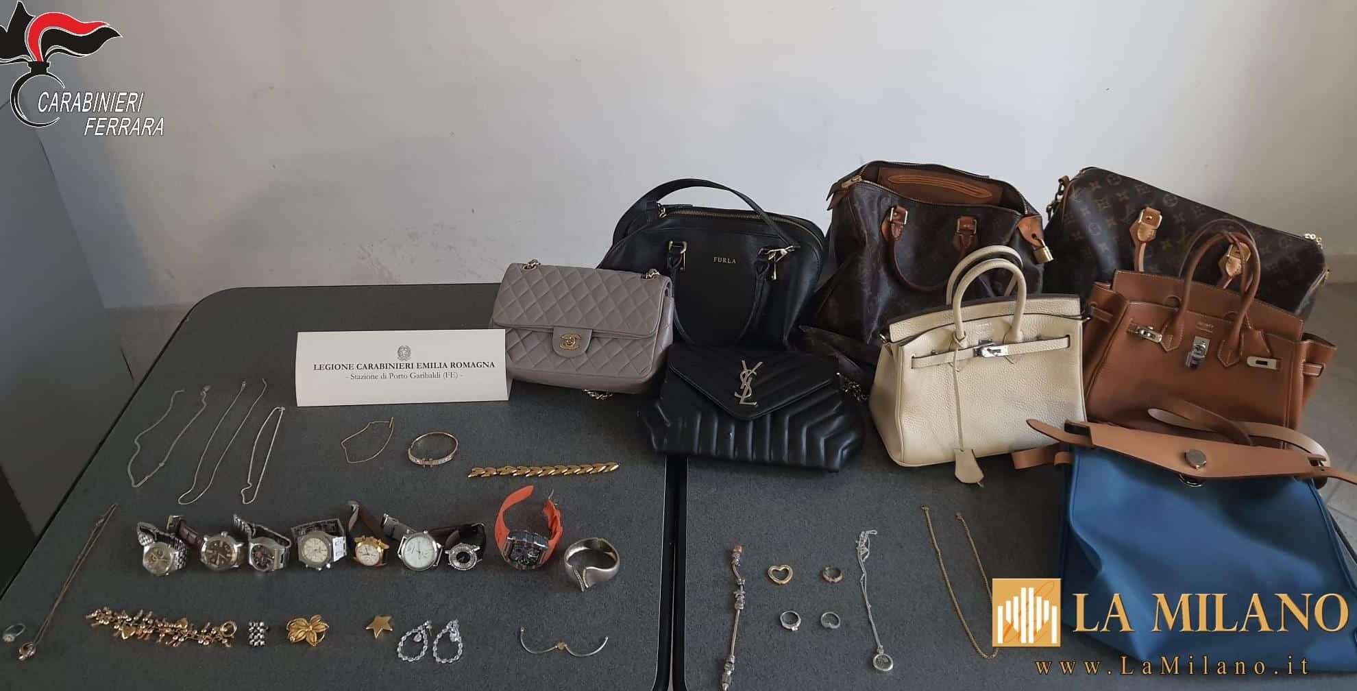 Comacchio: la banda dei furti colpisce ancora, sequestrata ulteriore refurtiva