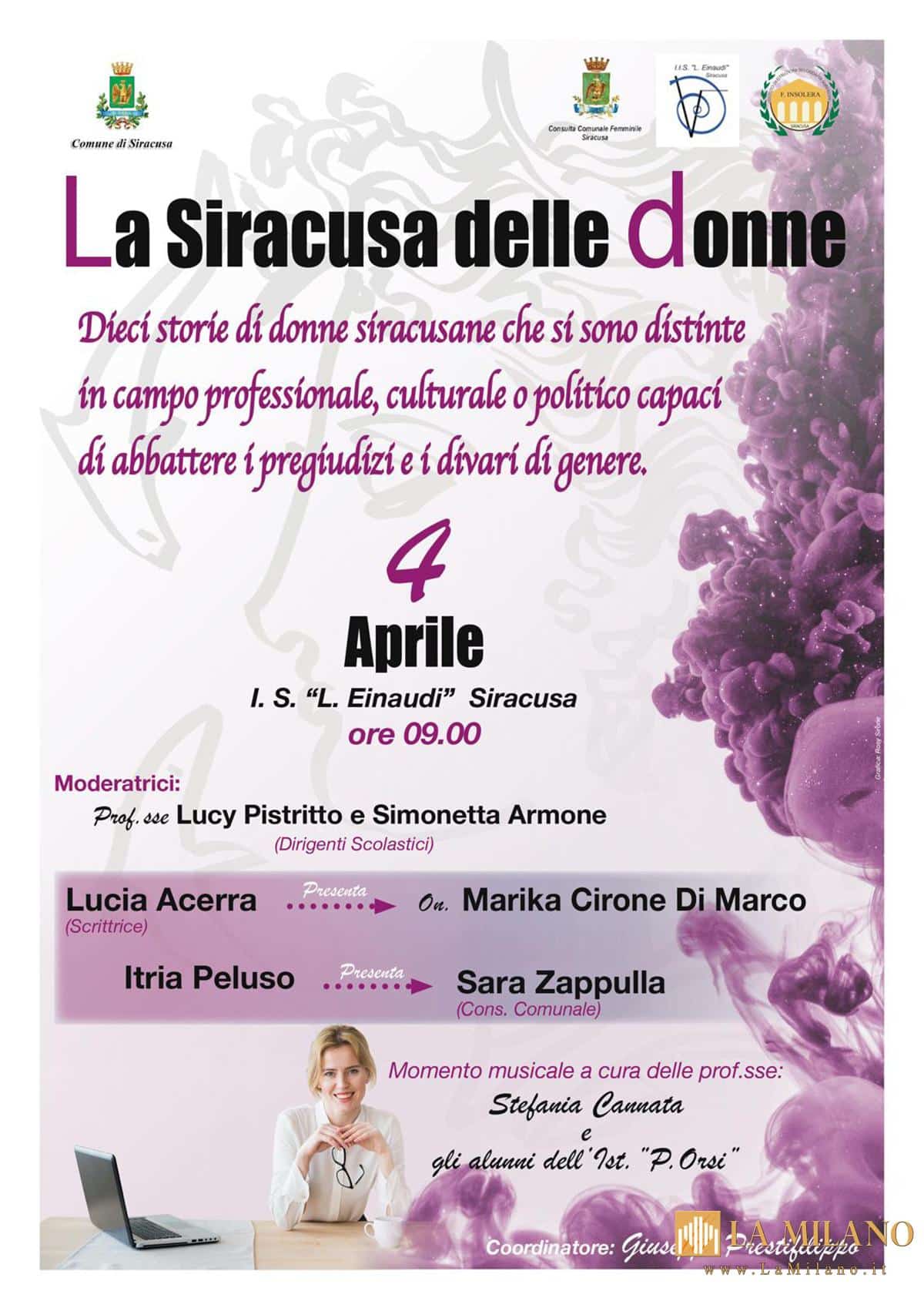 Ultimo incontro de "La Siracusa delle donne": protagoniste Lucia Acerra e Itria Peluso