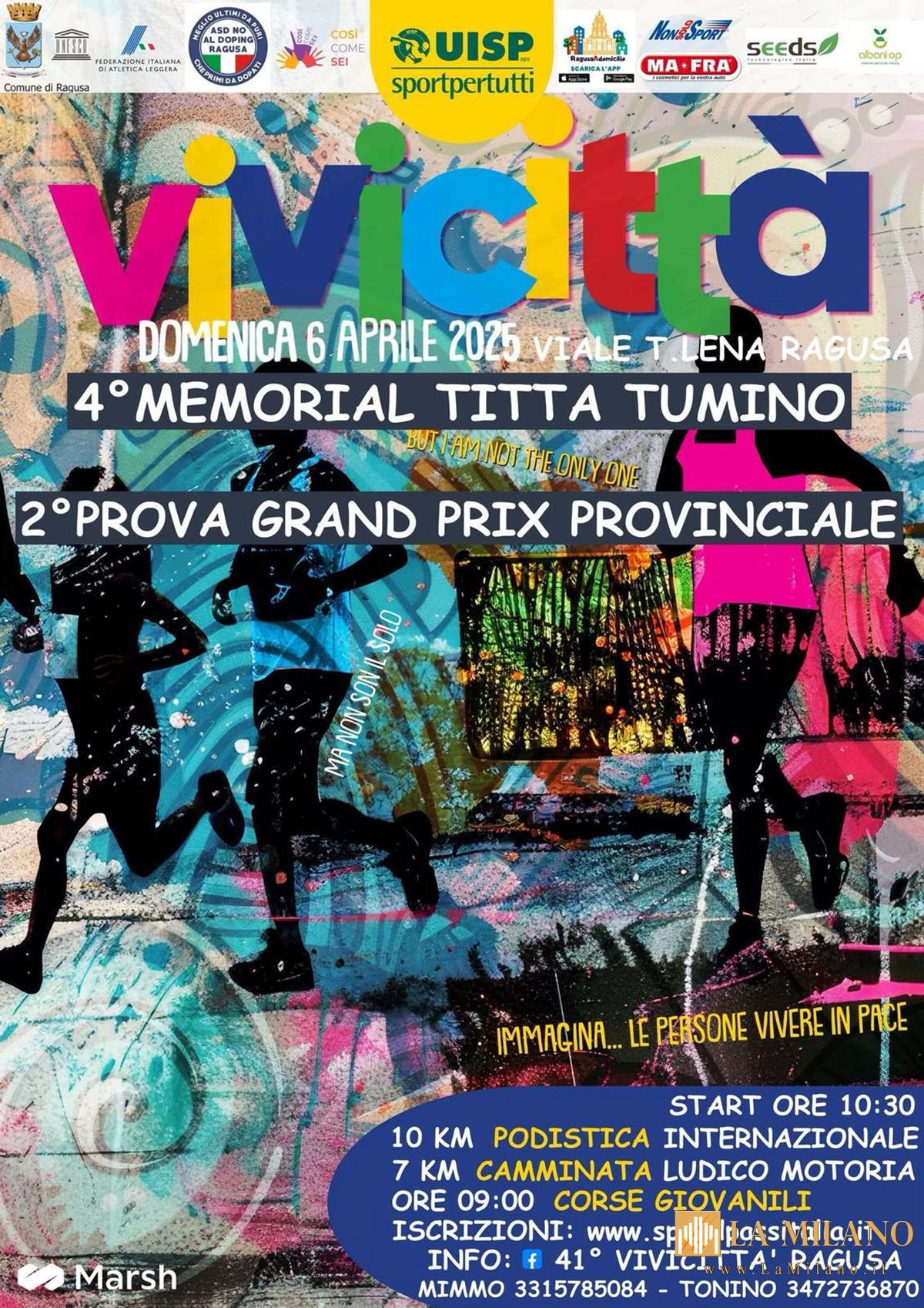 Ragusa: Vivicittà 2025. Domenica 6 aprile torna la 10 km podistica più amata d’Italia