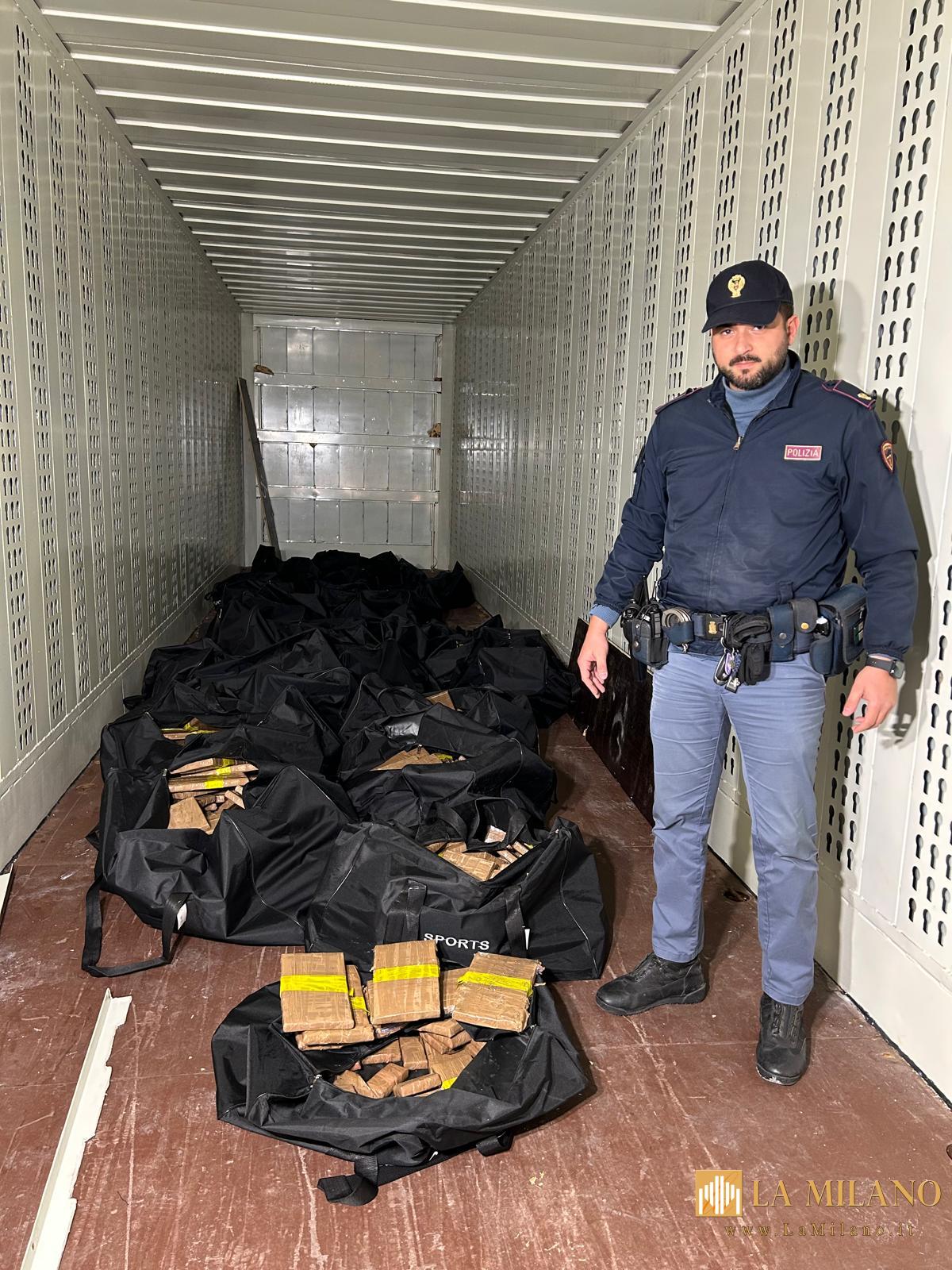 Capena, maxi sequestro di hashish nascosto in un tir 1360 kg di droga sottratti al mercato