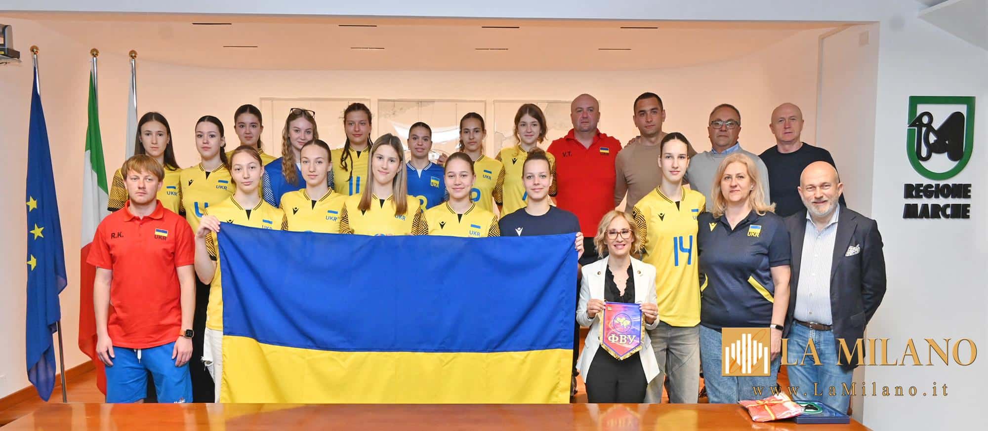 Volley: la Nazionale Femminile Under 16 Ucraina ricevuta in Regione Marche tra sport, pace e speranza