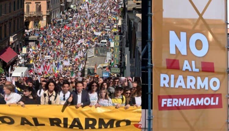 Roma, M5S guida la protesta contro il riarmo UE: in piazza anche il PD
