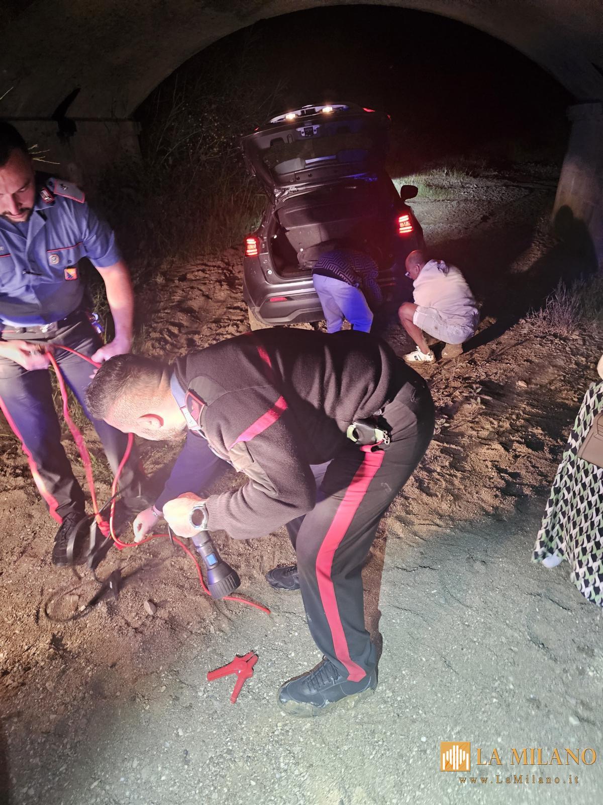 Turisti dispersi nella notte tra le campagne, salvati dai Carabinieri a Lercara Friddi