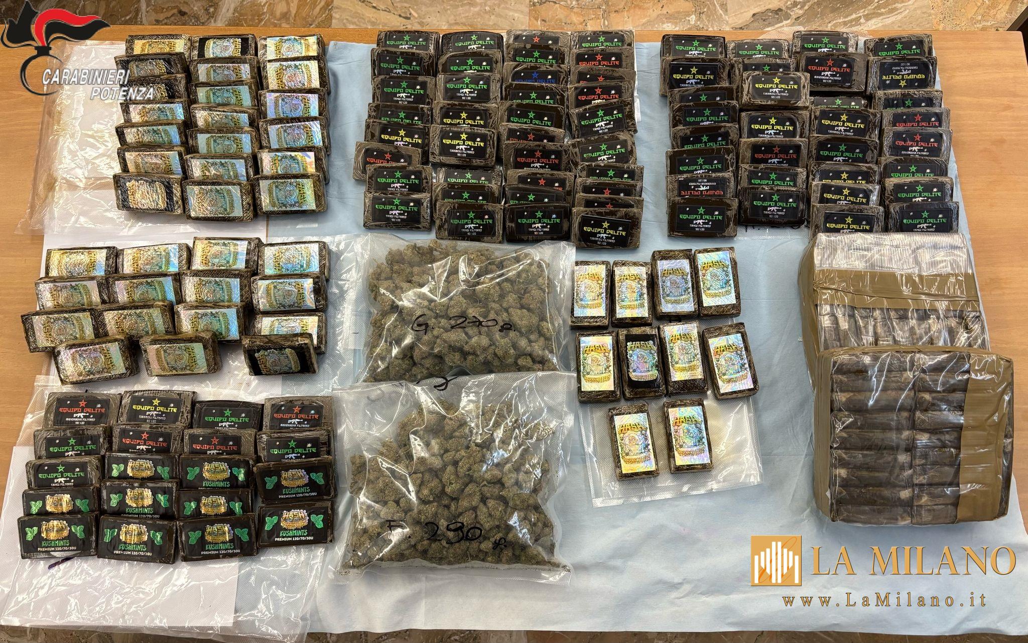 Melfi: Arrestati due spacciatori, sequestrati circa 14 kg di droga.