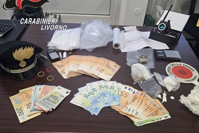 Cecina, 2 fratelli arrestati per spaccio: cocaina, hashish e 9.000 euro in contanti