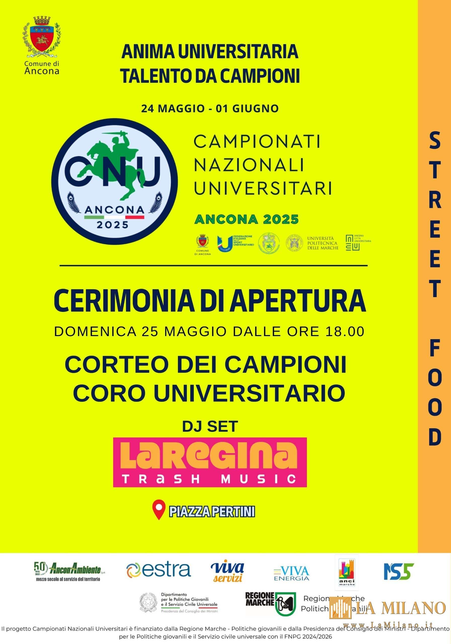 Ancona inaugura i Campionati Nazionali Universitari 2025 con una grande festa nel cuore della città.