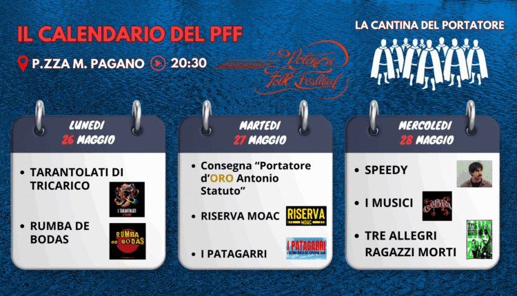 Potenza Folk Festival 2025: tre giorni di musica, tradizione e festa in onore di San Gerardo