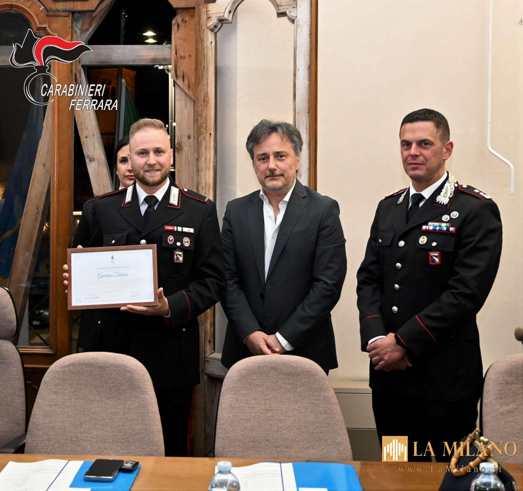 Rianima un anziano colto da malore: a Bondeno il Maresciallo Talente riceve il merito civico