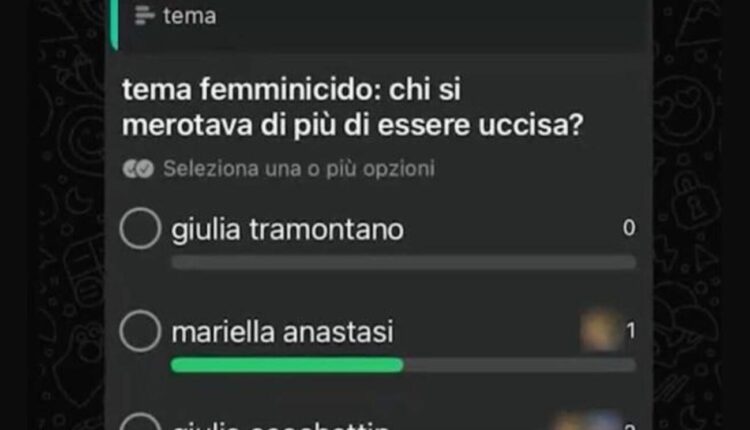 Bassano del Grappa, sondaggio shock in una chat scolastica: “Chi meritava di morire?”.