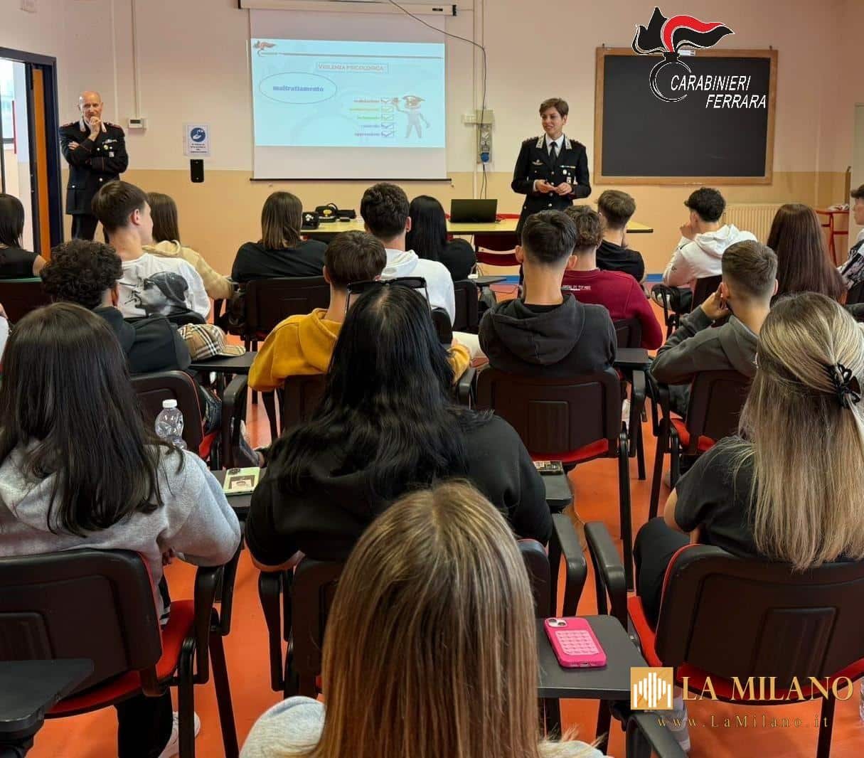 Violenza di genere: a Codigoro i Carabinieri in aula con gli studenti tra i 17 e 20 anni