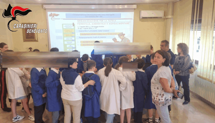 Gli alunni dell'istituto "Federico Torre" in visita al comando provinciale dei carabinieri di Benevento