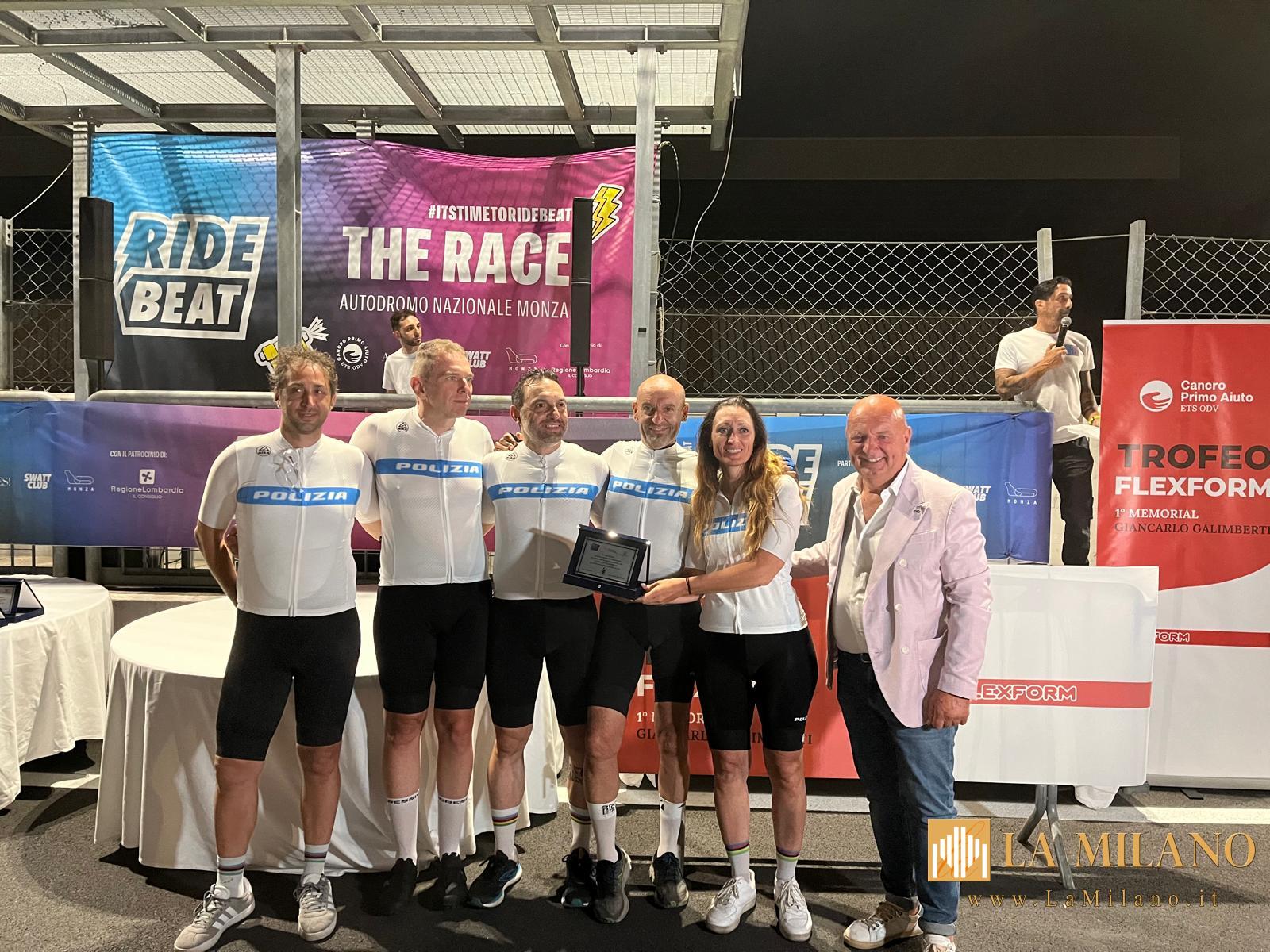 Monza, la Polizia di Stato pedala per solidarietà: primo posto alla “RideBeat” per il progetto contro l’alopecia oncologica